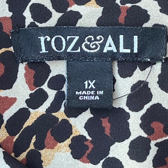 Roz and Ali leopard print blouse size 1x - Picture 2 of 4